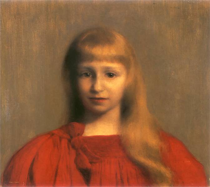 Girl in a Red Dress by Jozef Pankiewicz,A3(16x12")Poster