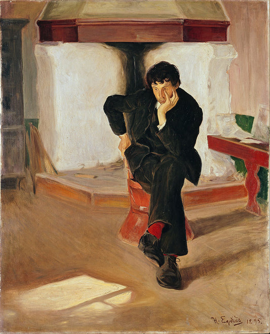 The Dreamer. Portrait of the Painter Torleiv Stadskleiv, vintage artwork by Halfdan Egedius, 12x8" (A4) Poster