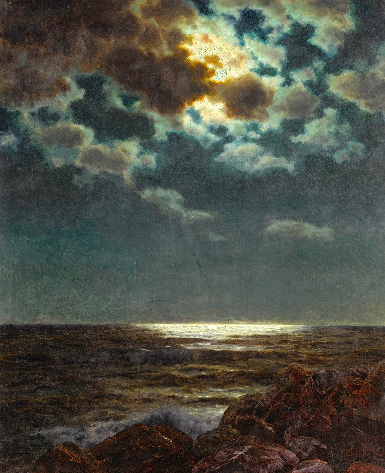 Moonlit Night, vintage artwork by Ivan Fedorovich Choultse, 12x8" (A4) Poster
