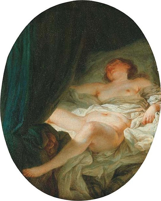 A Sleeping Nude, vintage artwork by Jean-Simon Berthelemy, 12x8" (A4) Poster