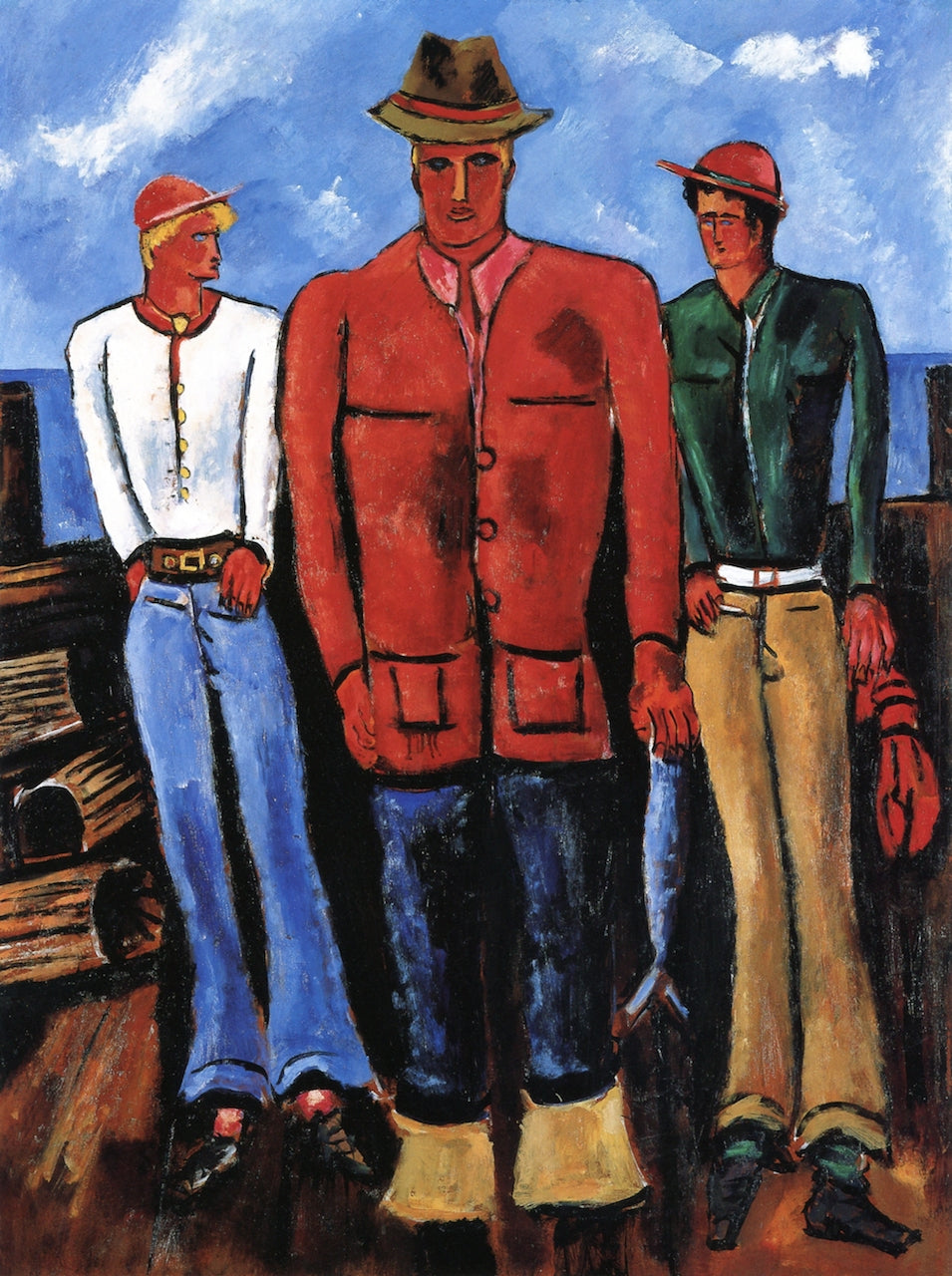 Down East Young Blades, vintage artwork by Marsden Hartley, 12x8" (A4) Poster