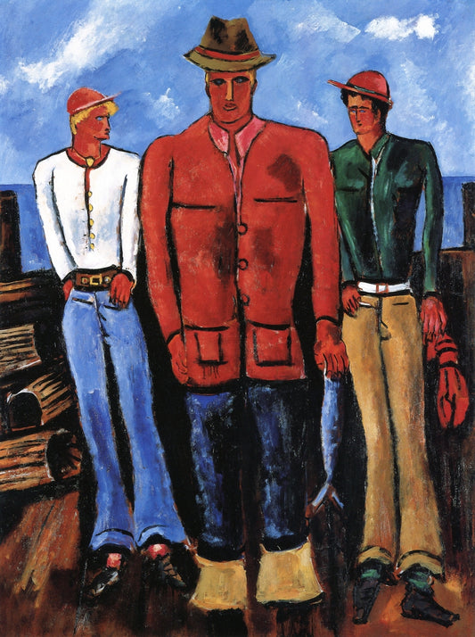 Down East Young Blades, vintage artwork by Marsden Hartley, 12x8" (A4) Poster