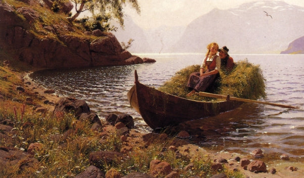In Calm Waters, vintage artwork by Hans Dahl, 12x8" (A4) Poster