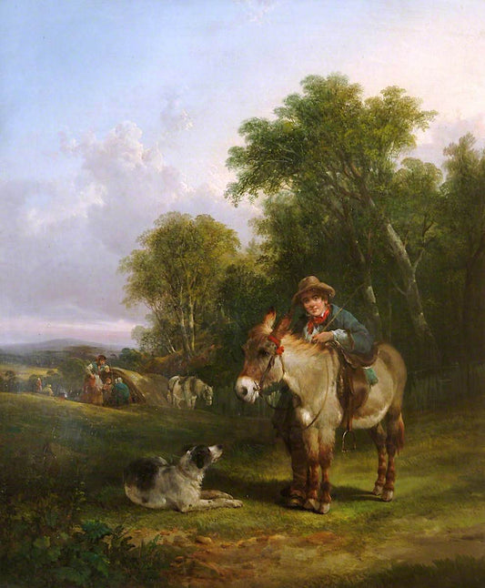 Gypsies in Wood, vintage artwork by William Shayer Snr, 12x8" (A4) Poster