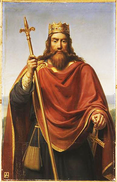 Clovis, King of the Franks, vintage artwork by Francois-Louis Dejuinne, 12x8" (A4) Poster