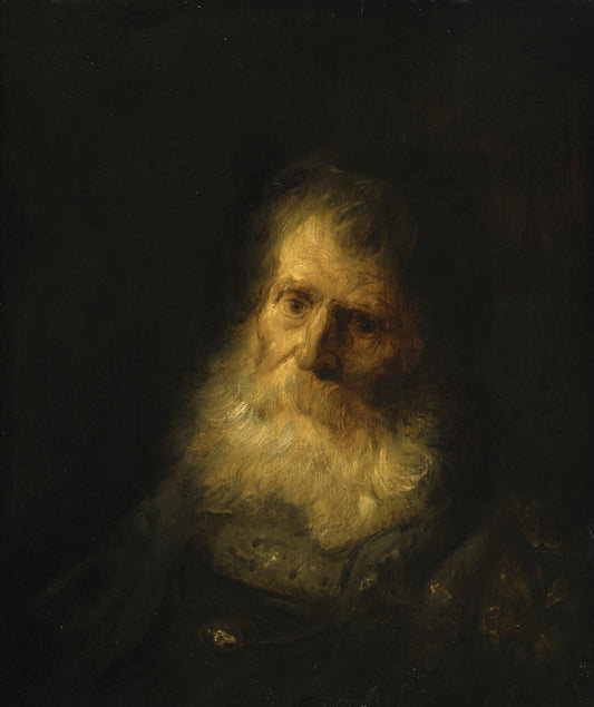 A Tronie, The Head and Shoulders of an Old Bearded Man, vintage artwork by Jan Lievens, 12x8" (A4) Poster