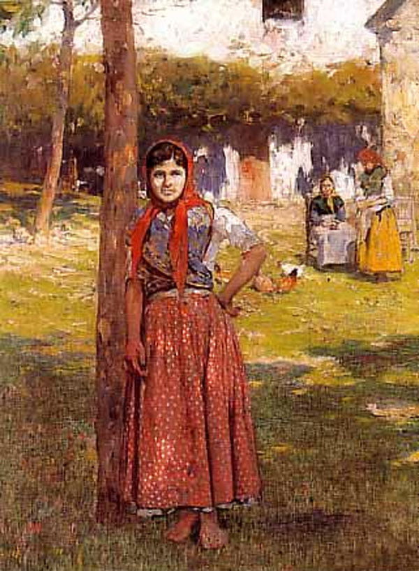 Mujer en el Campo by Alberto Pla y Rubio,A3(16x12")Poster