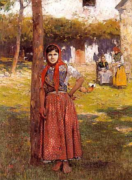 Mujer en el Campo by Alberto Pla y Rubio,A3(16x12")Poster