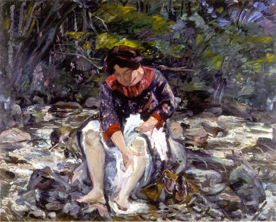 Girl in the Brook (Charlotte Corinth) by Lovis Corinth,A3(16x12")Poster