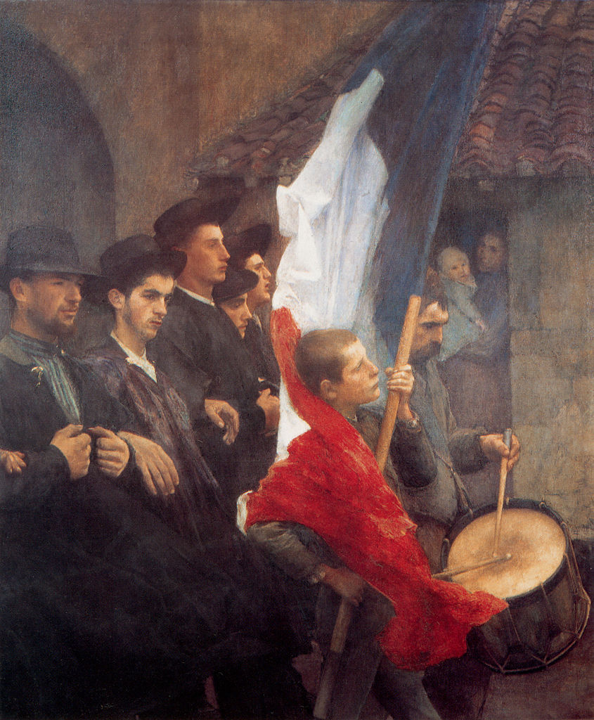 The Conscripts, vintage artwork by Pascal Dagnan-Bouveret, 12x8" (A4) Poster