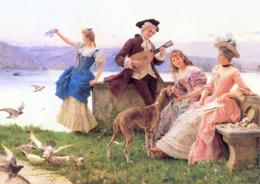 A Day's Outing, vintage artwork by Federico Andreotti, 12x8" (A4) Poster