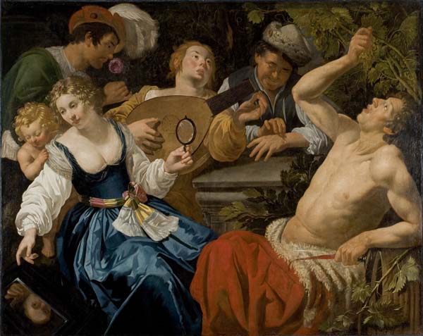 The Five Senses, vintage artwork by Jan van Bijlert, 12x8" (A4) Poster