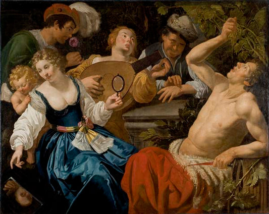 The Five Senses, vintage artwork by Jan van Bijlert, 12x8" (A4) Poster