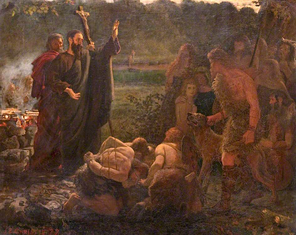 roduction of Christianity to Britain by James Elder Christie,16x12(A3) Poster