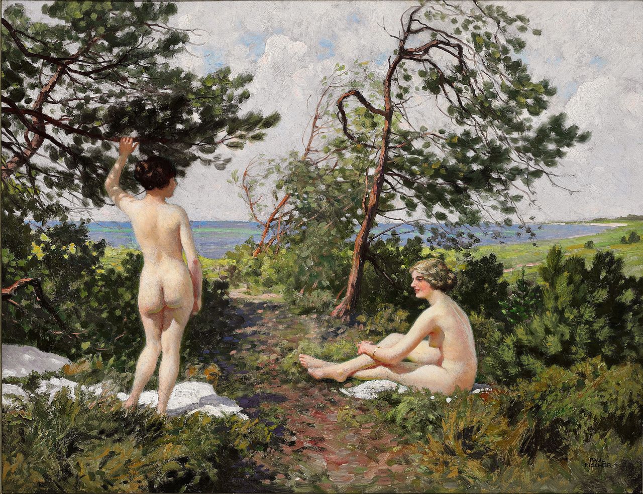 he bushes near the coast of Hornbæk by Paul-Gustave Fischer,A3(16x12")Poster