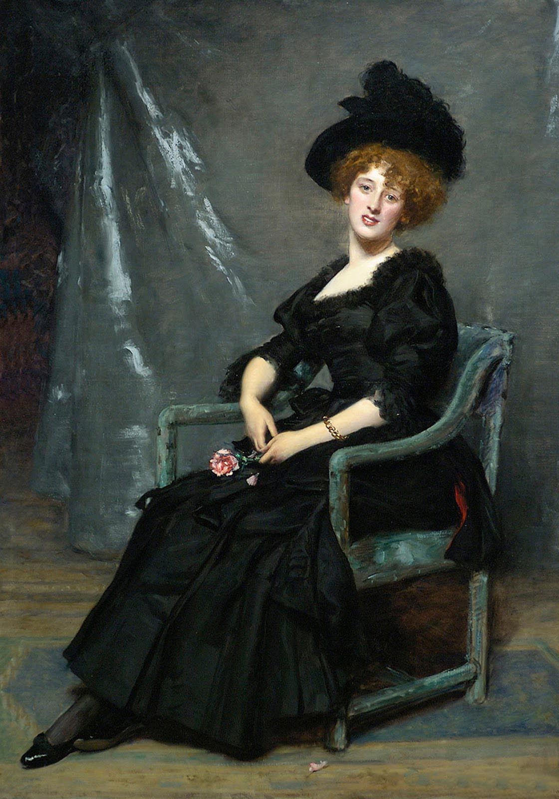 Portrait of Lucy Lee Robbins, vintage artwork by Charles Auguste Émile Durand, 12x8" (A4) Poster