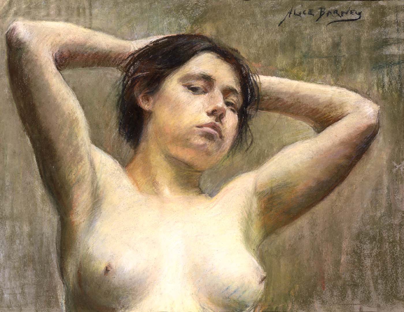 In Pose, vintage artwork by Alice Pike Barney, 12x8" (A4) Poster