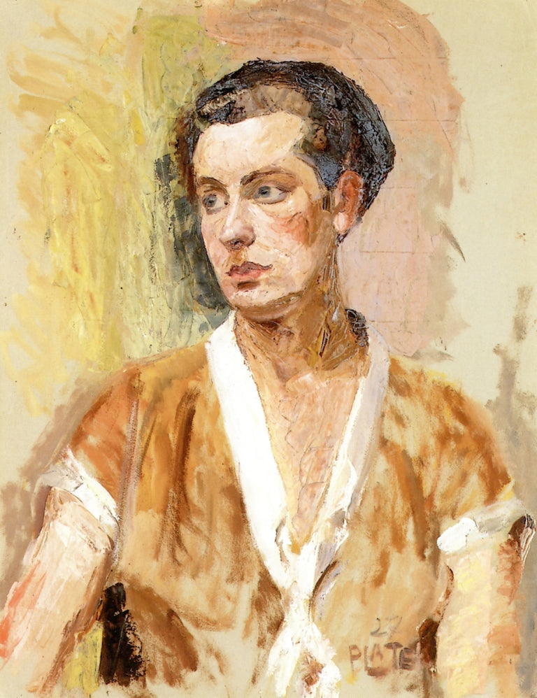 Self-Portrait (?), vintage artwork by Felka Platek, 12x8" (A4) Poster