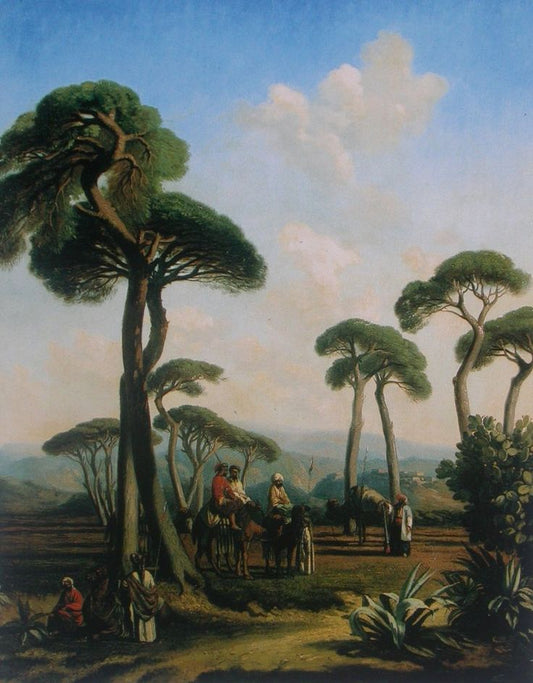 Arabs and Camels in Wooded Landscape, vintage artwork by Prosper-Georges-Antoine Marilhat, A3 (16x12") Poster Print