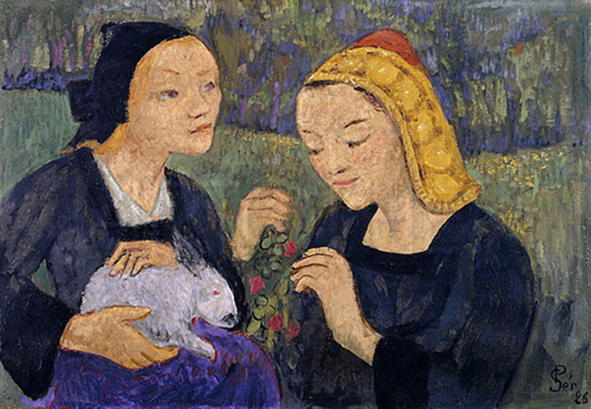 Jeunes Bretonnes au lapin blanc by Paul Serusier,A3(16x12")Poster