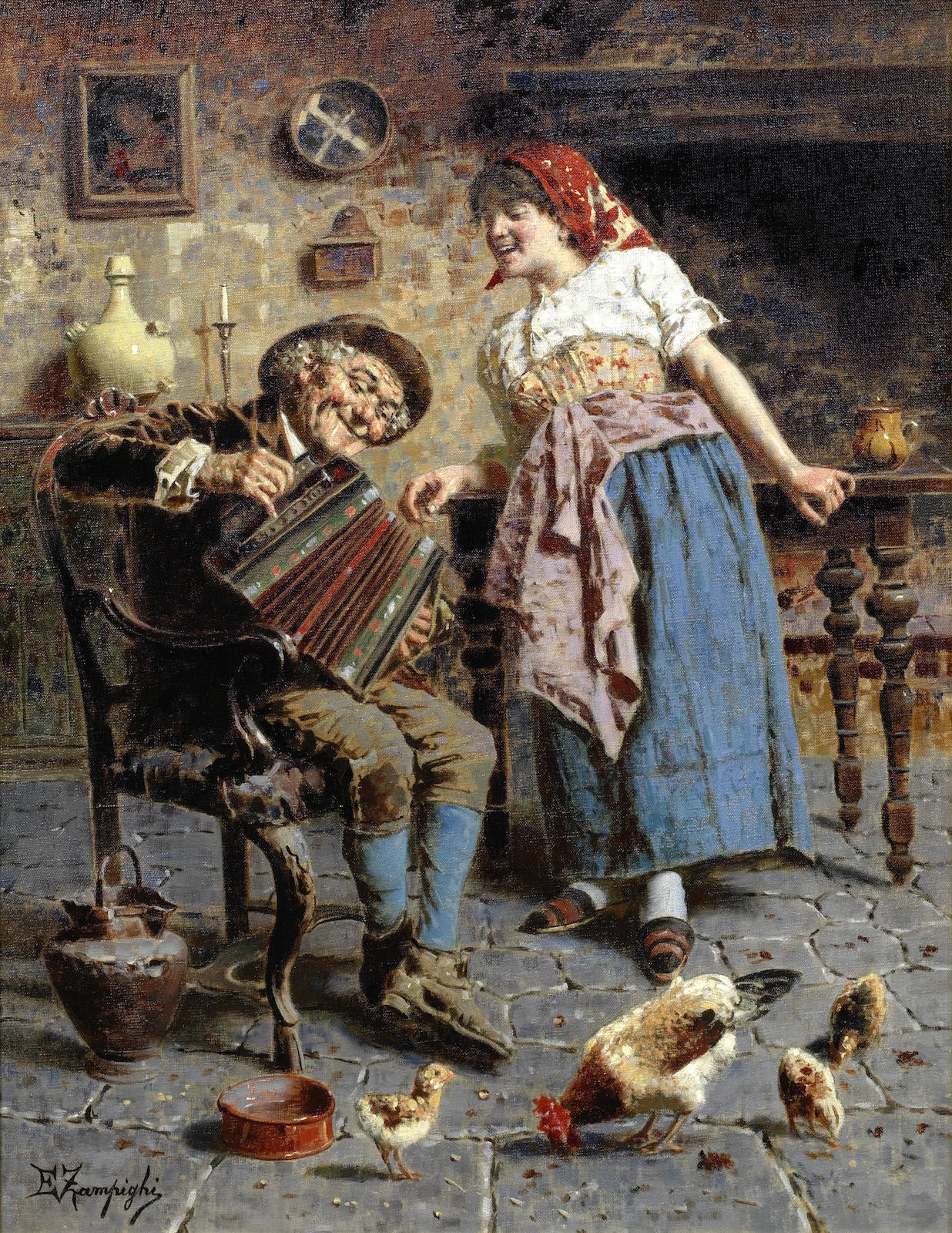 A Little Concert by Eugenio Zampighi,A3(16x12")Poster