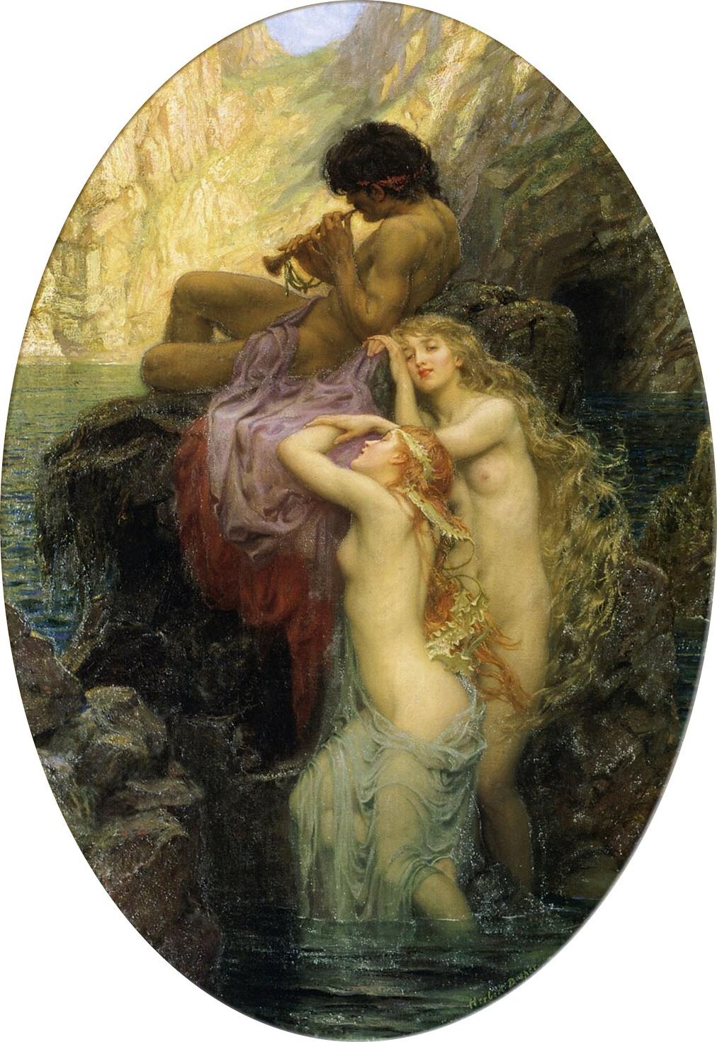 Sea Melodies, vintage artwork by Herbert James Draper, 12x8" (A4) Poster