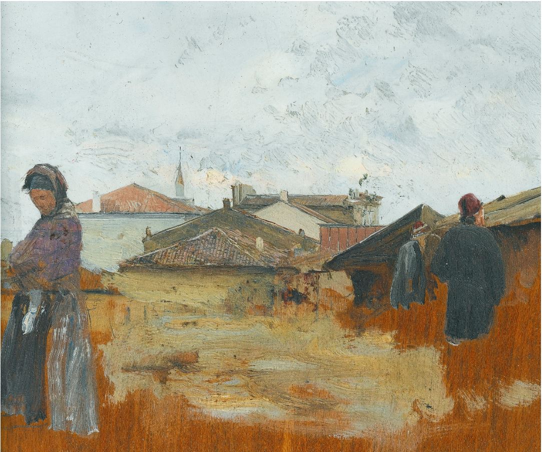 In the Village, vintage artwork by Ivan Pokhitonov, 12x8" (A4) Poster