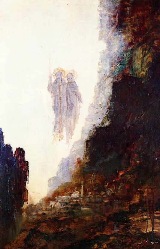 The Angels of Sodom, vintage artwork by Gustave Moreau, 12x8" (A4) Poster