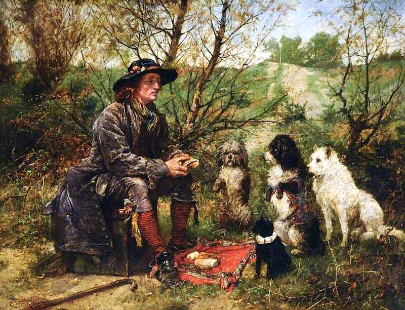 Man Eating Lunch, vintage artwork by Edgar Bundy, 12x8" (A4) Poster