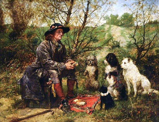 Man Eating Lunch, vintage artwork by Edgar Bundy, 12x8" (A4) Poster
