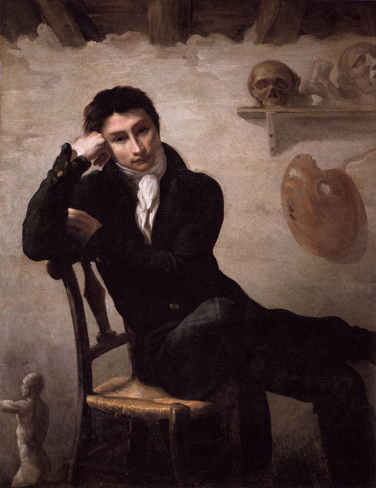 Portrait of an Artist in His Studio, vintage artwork by Theodore Gericault, 12x8" (A4) Poster