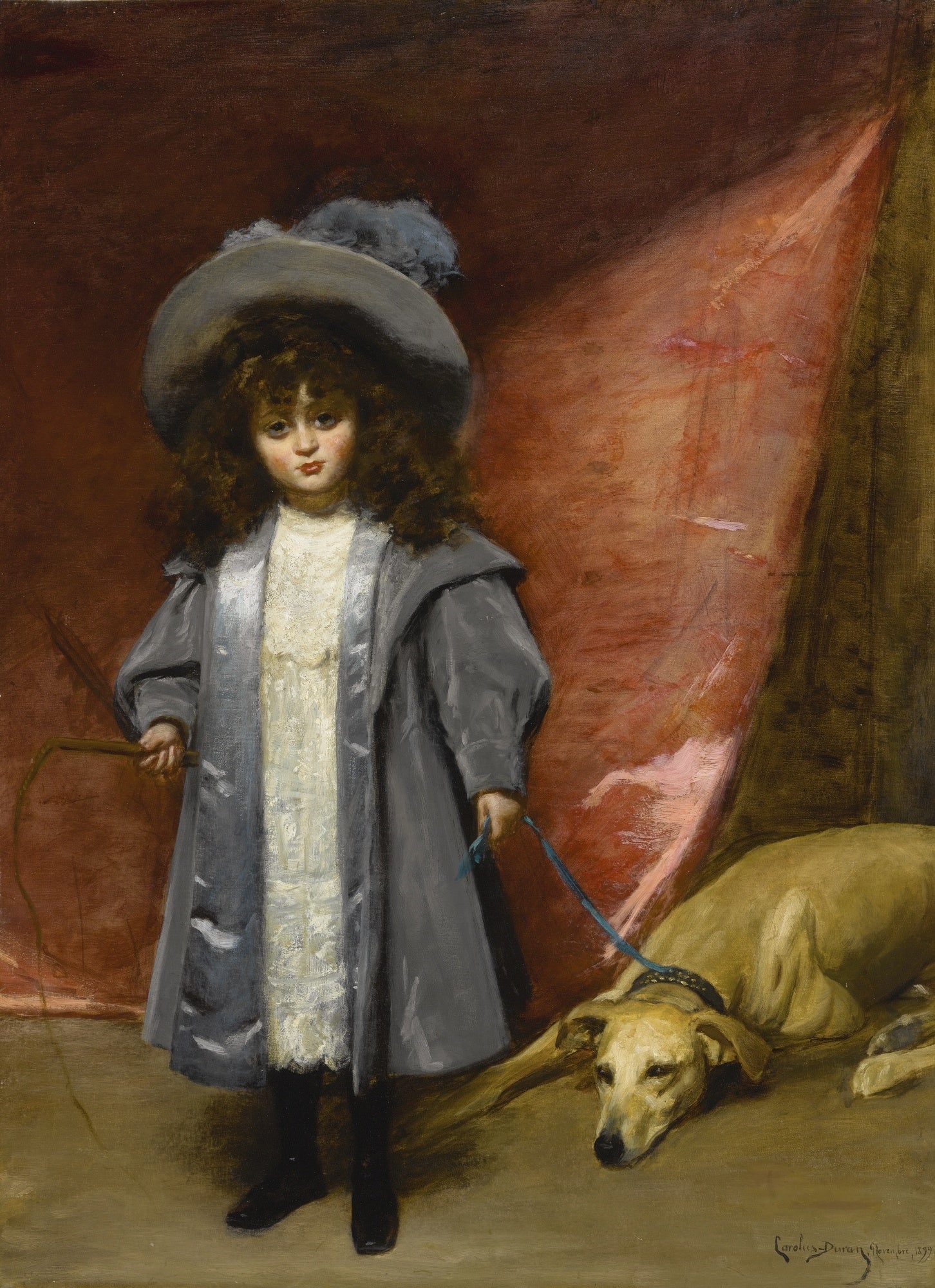 Child and Dog, vintage artwork by Charles Auguste Émile Durand, 12x8" (A4) Poster