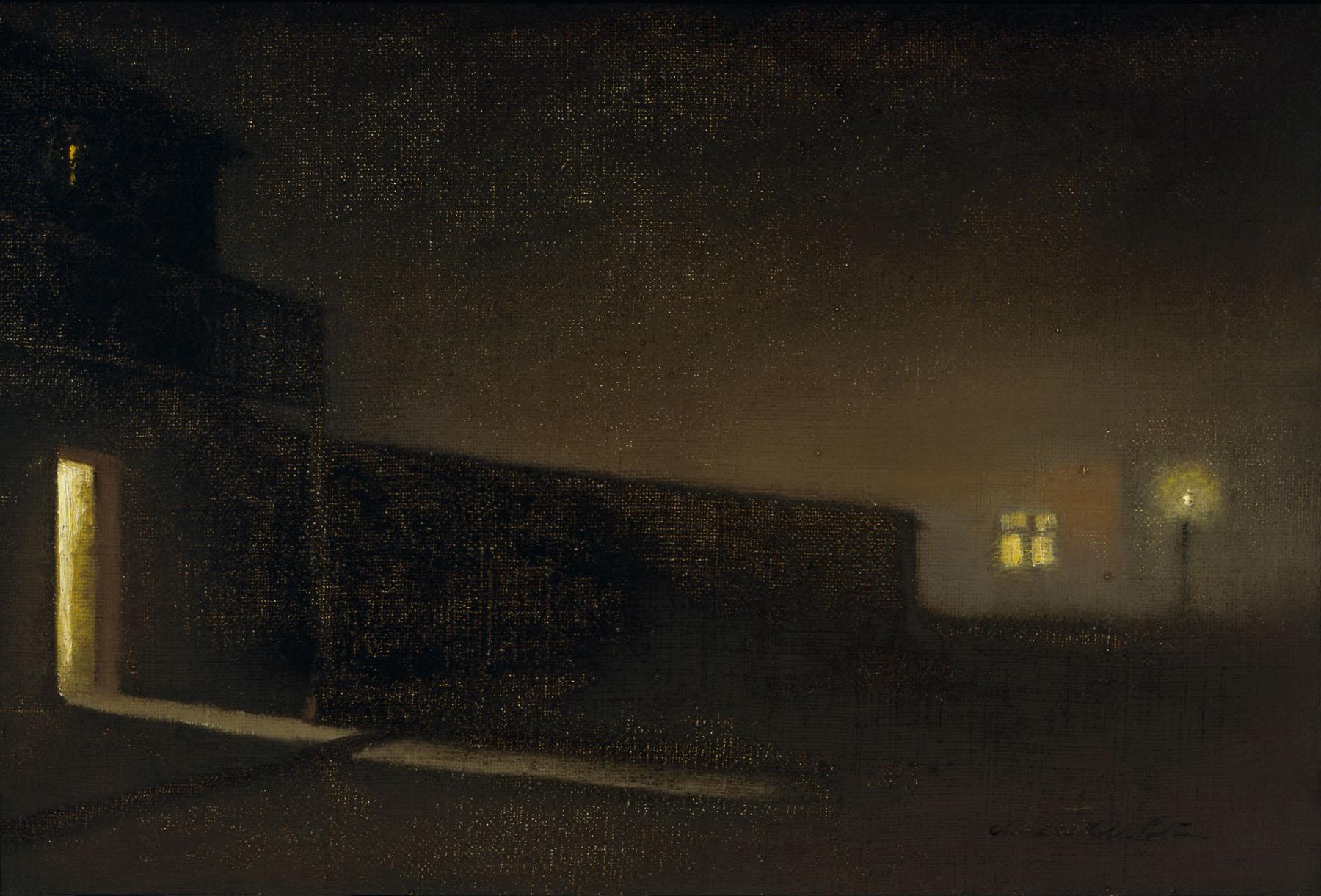 Nocturnal Street Scene by Charles Rollo Peters,A3(16x12")Poster