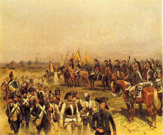 Napoleon Commanding a View of the Prisoners, vintage artwork by Victor Dubreuil, 12x8" (A4) Poster