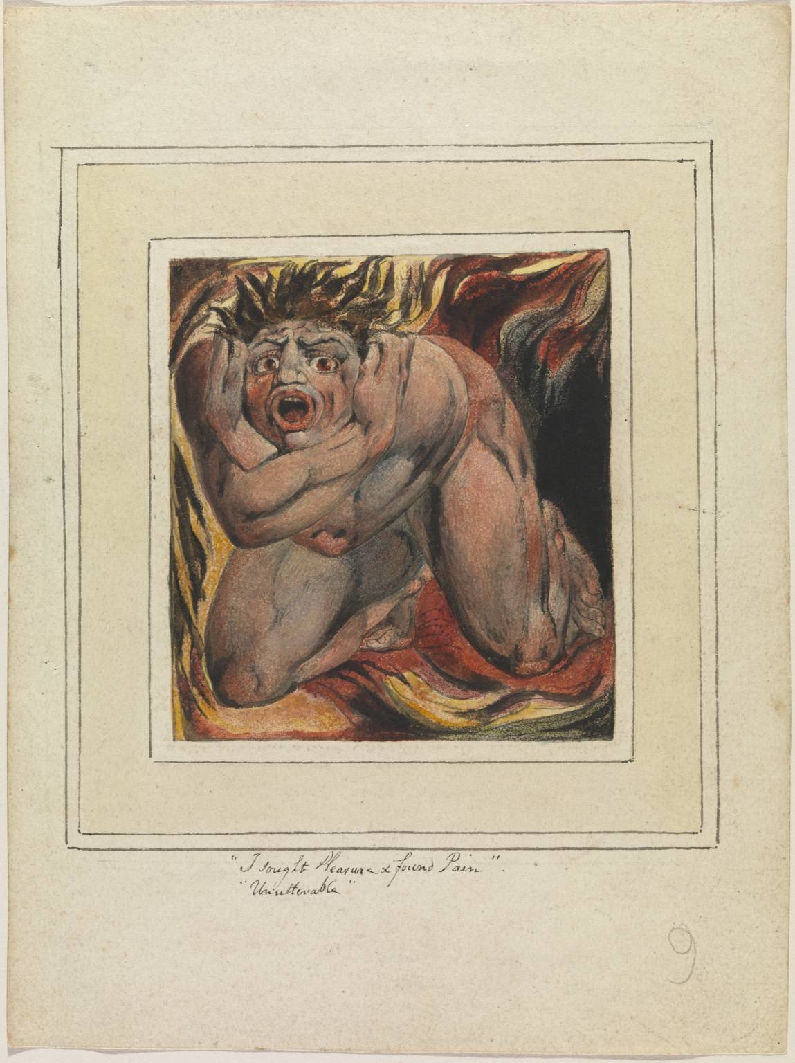 First Book of Urizen, Plate 6, vintage artwork by William Blake, 12x8" (A4) Poster