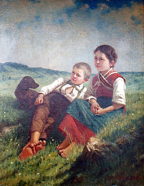 Trip in the Mountains, vintage artwork by Theodore Kleehaas, 12x8" (A4) Poster