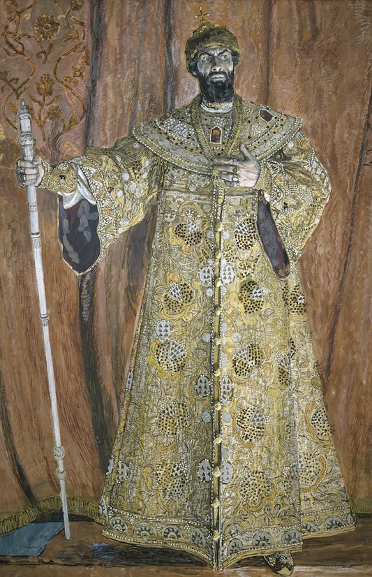 Fedor Chaliapin as Boris Godunov, vintage artwork by Alexander Golovin, 12x8" (A4) Poster
