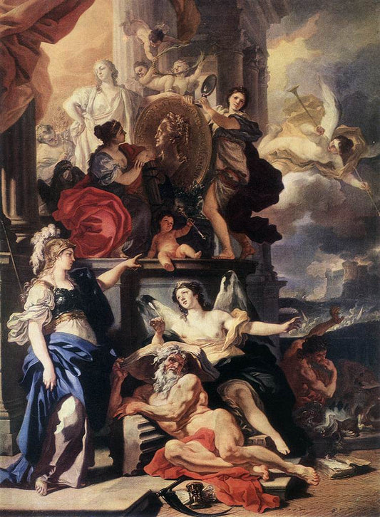 Allegory of Reign, vintage artwork by Francesco Solimena, 12x8" (A4) Poster