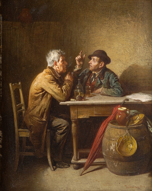 The village politicians, vintage artwork by Friedrich Friedlander, 12x8" (A4) Poster