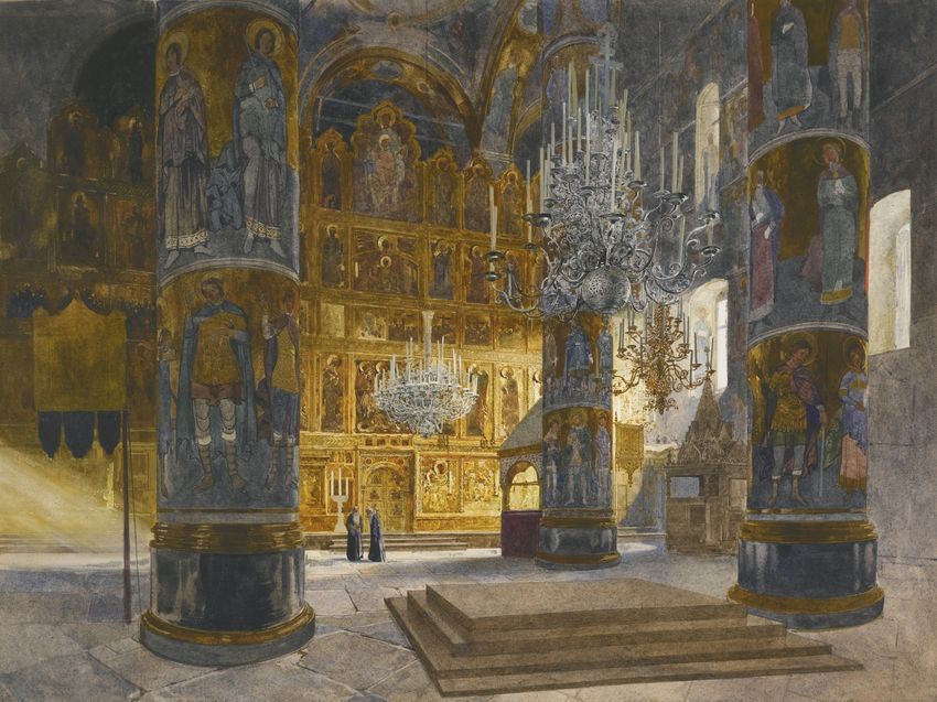  Dormition Cathedral of the Moscow Kremlin by Franz Kopallik,A3(16x12")Poster