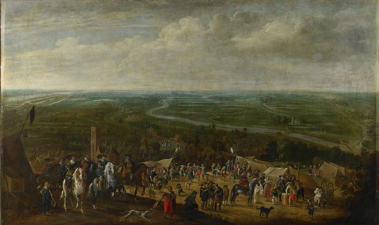 Prince Frederick Henry during the siege of 's-Hertogenbosch, 1629, vintage artwork by Pauwels van Hillegaert, 12x8" (A4) Poster