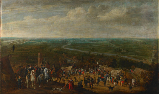 Prince Frederick Henry during the siege of 's-Hertogenbosch, 1629, vintage artwork by Pauwels van Hillegaert, 12x8" (A4) Poster