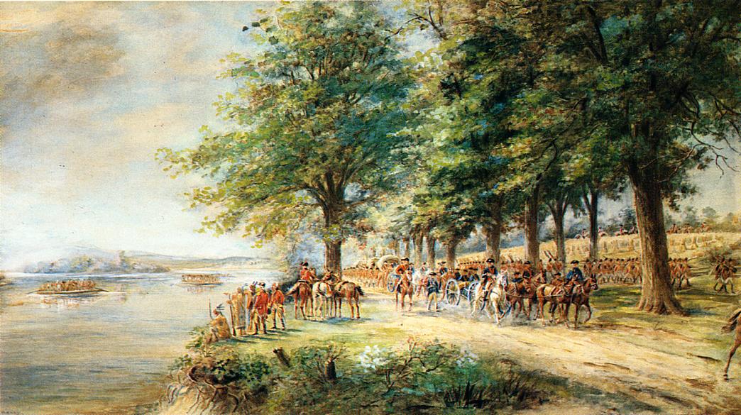 The Army of General Burgoyne, vintage artwork by Edward Lamson Henry, 12x8" (A4) Poster