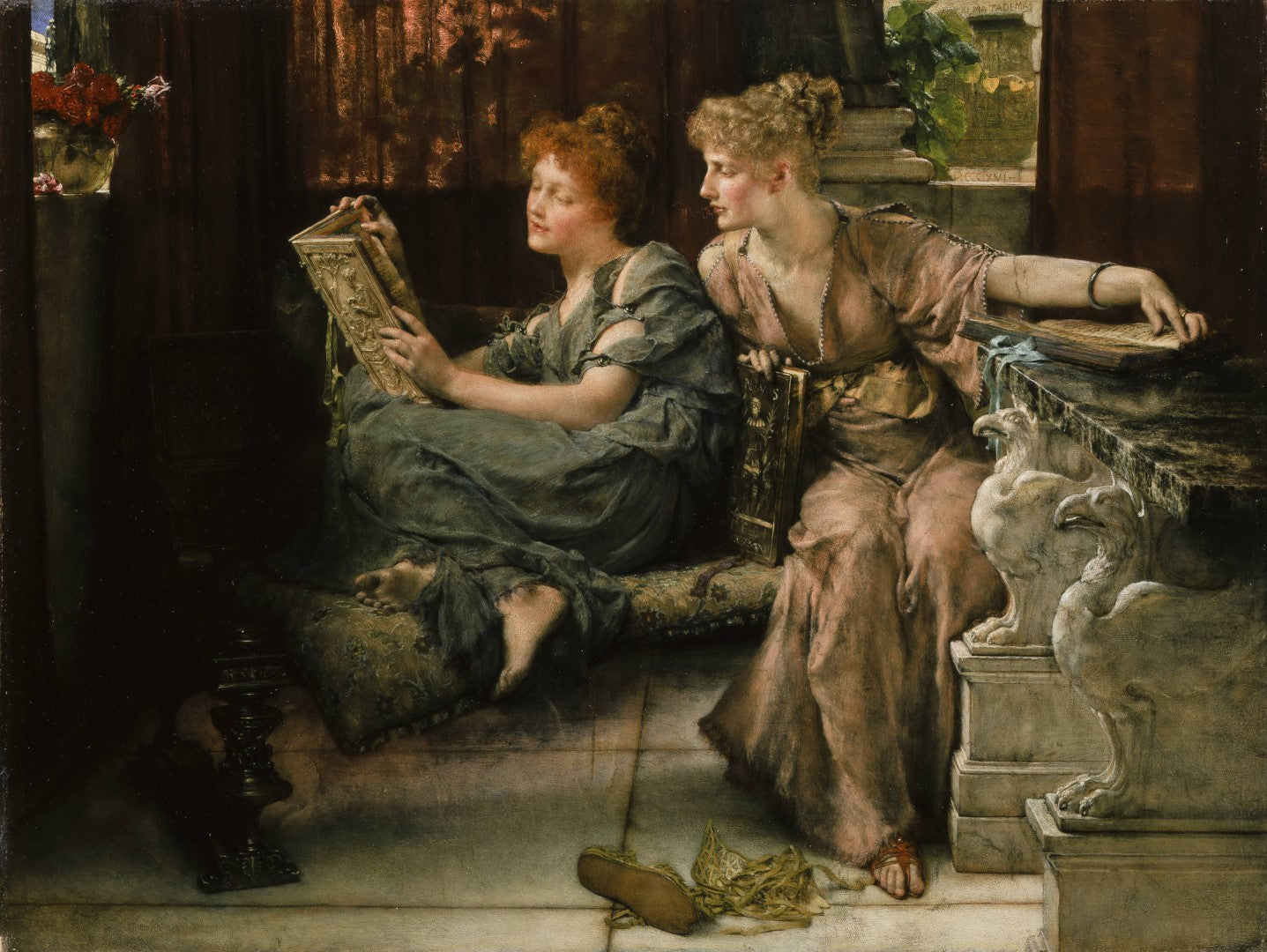Comparisons, vintage artwork by Sir Lawrence Alma-Tadema, 12x8" (A4) Poster