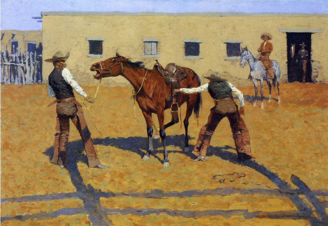His First Lesson by Frederic Remington,A3(16x12")Poster