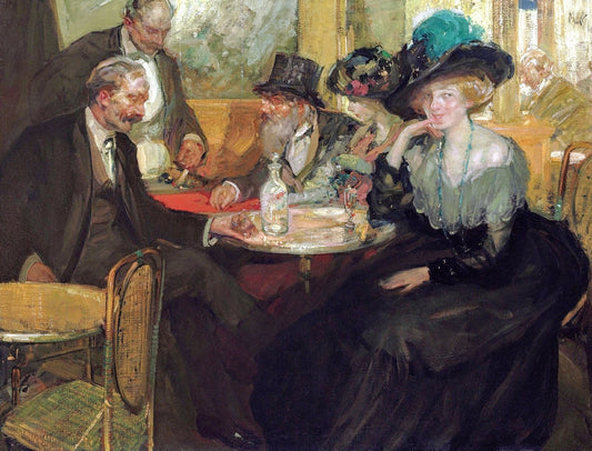 Cafe de Nuit, vintage artwork by Richard Edward Miller, 12x8" (A4) Poster