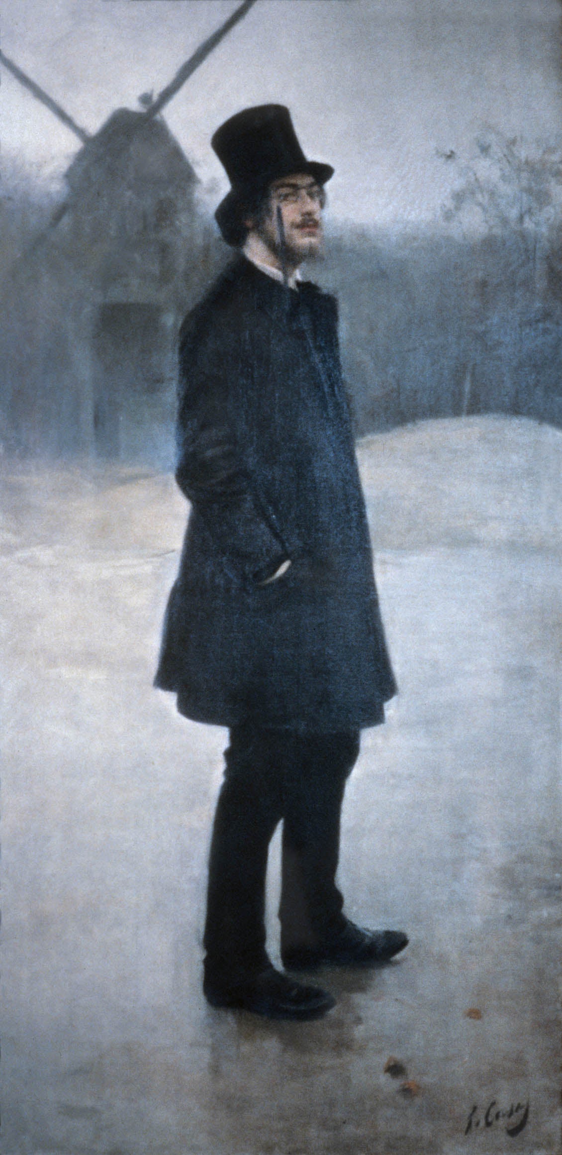 El Bohemio (Poet of Montmartre), vintage artwork by Ramon Casas y Carbó, 12x8" (A4) Poster