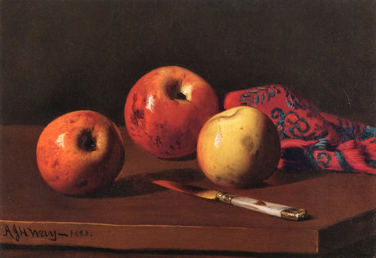 Still Life of Apples, vintage artwork by Andrew J. H. Way, 12x8" (A4) Poster