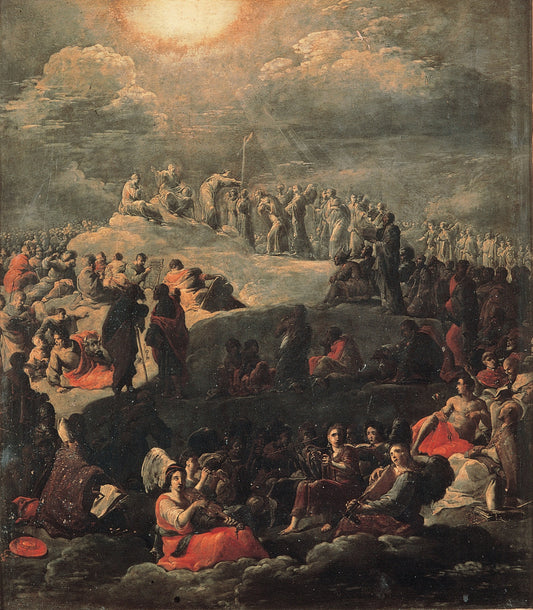 Glorification of the Holy Cross, vintage artwork by Leonaert Bramer, 12x8" (A4) Poster