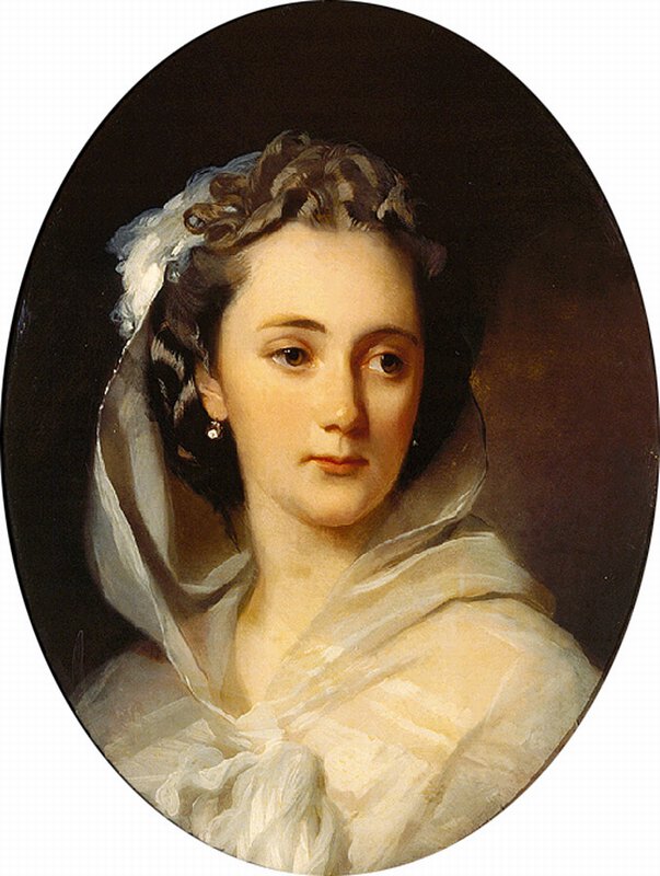 Portrait of A.D. Solomirskaya, vintage artwork by Ivan Makarov, 12x8" (A4) Poster